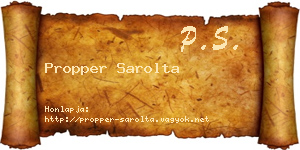 Propper Sarolta névjegykártya